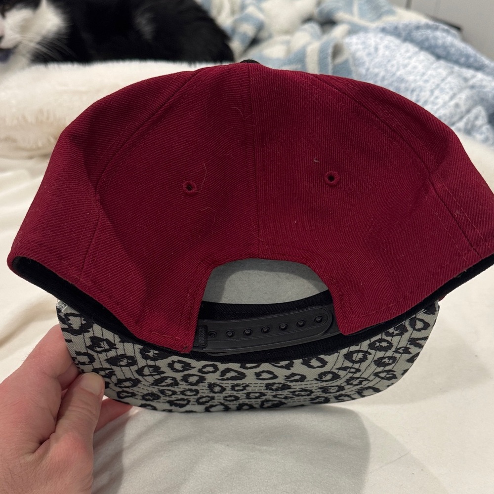 Nike SB Red and Gray Cap with Leopard Print Bill - Picture 2 of 4